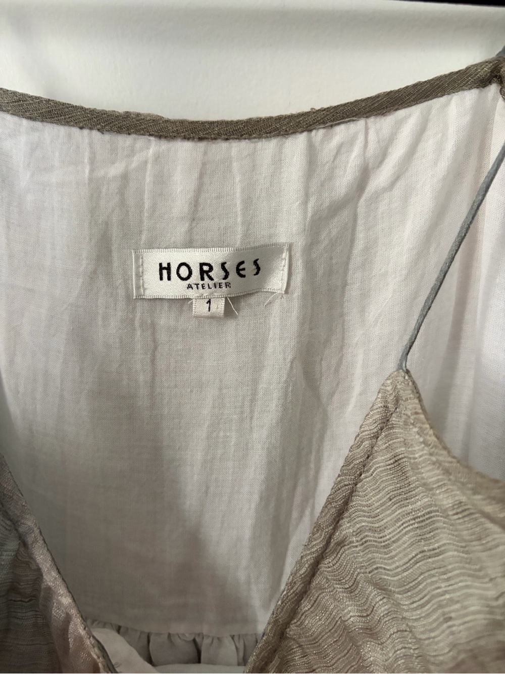 Horses Atelier Silk-Linen Earthy bohemian ombre slip dress - Size 1/ S - Picture 5 of 13